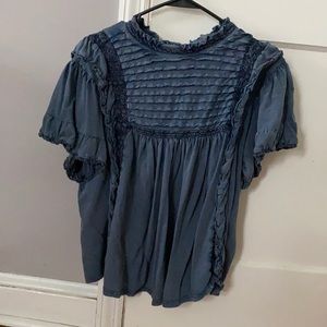 Free People Denim Wash Babydoll Shirt